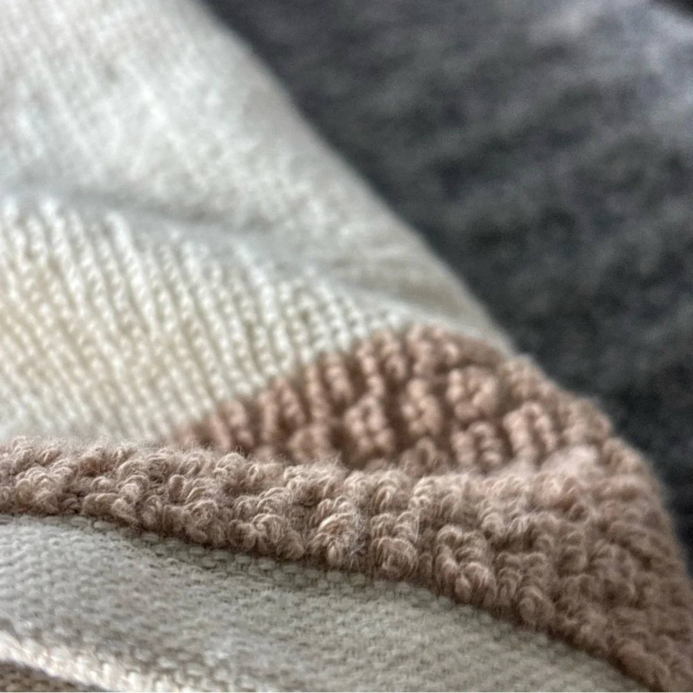 Lacoste Tan and Cream Bath Towel